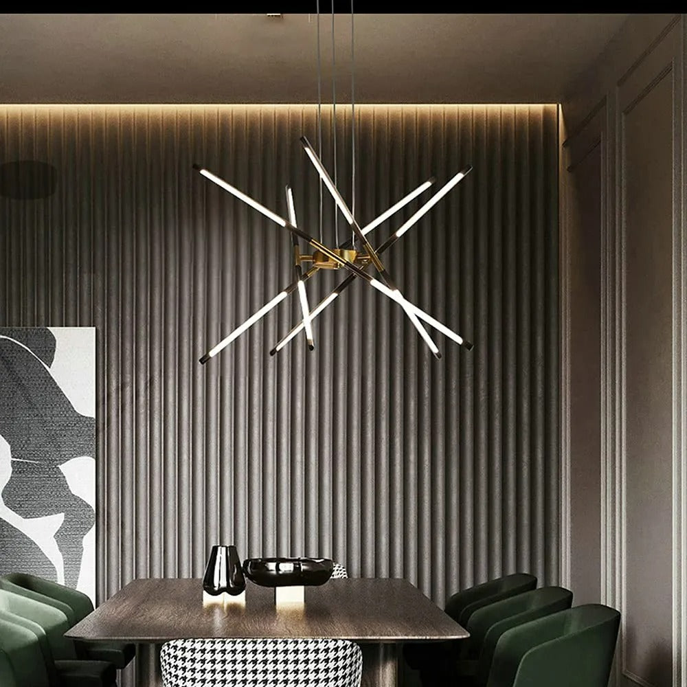 Arisha Pendant Light, Black/Gold, 6/8/10/12 Heads - Neutral Decor