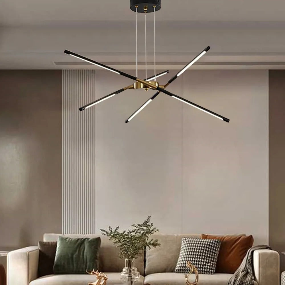 Arisha Pendant Light, Black/Gold, 6/8/10/12 Heads - Neutral Decor