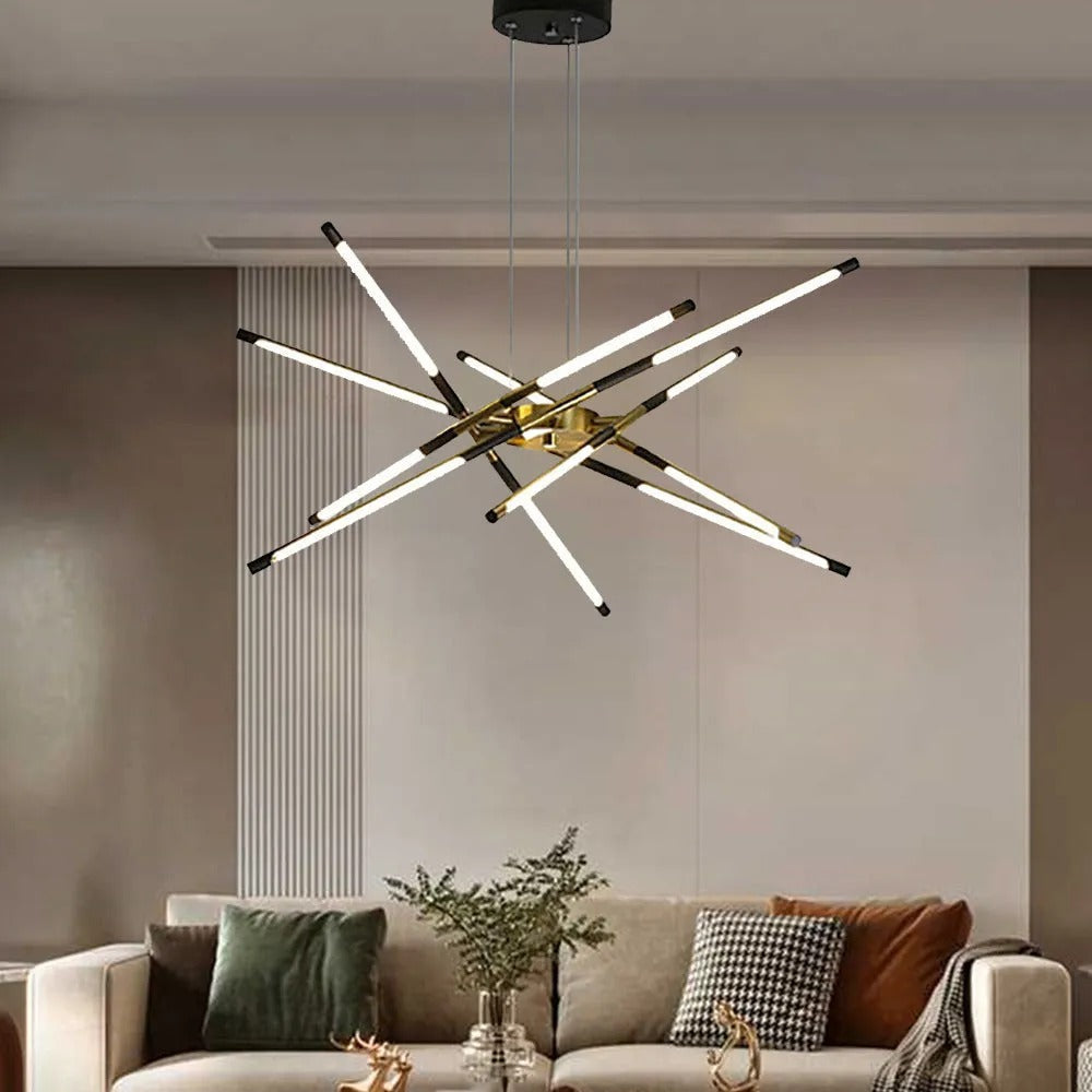 Arisha Pendant Light, Black/Gold, 6/8/10/12 Heads - Neutral Decor