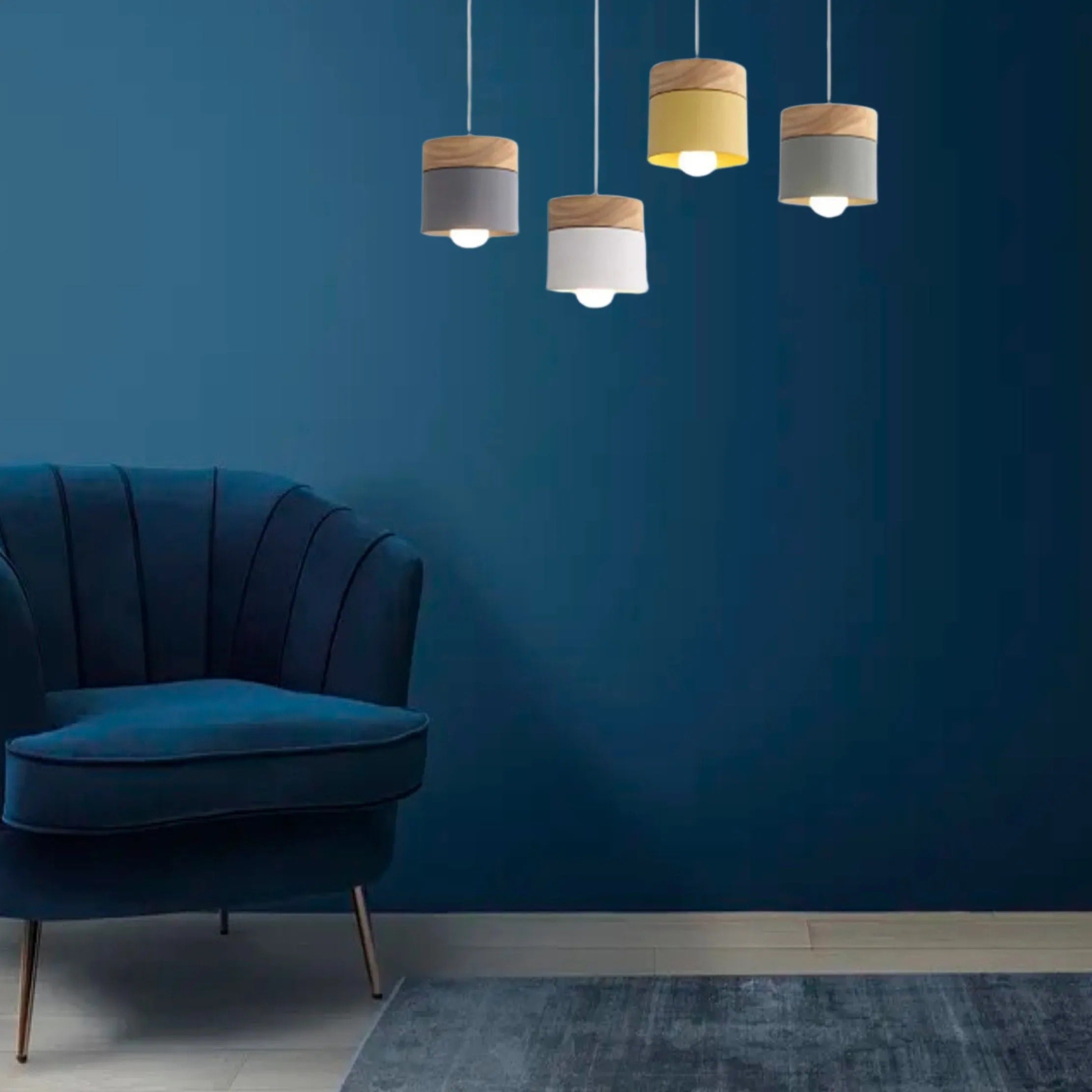 Valentina Modern Can Shape Metal/Wood Pendant Light - Neutral Decor