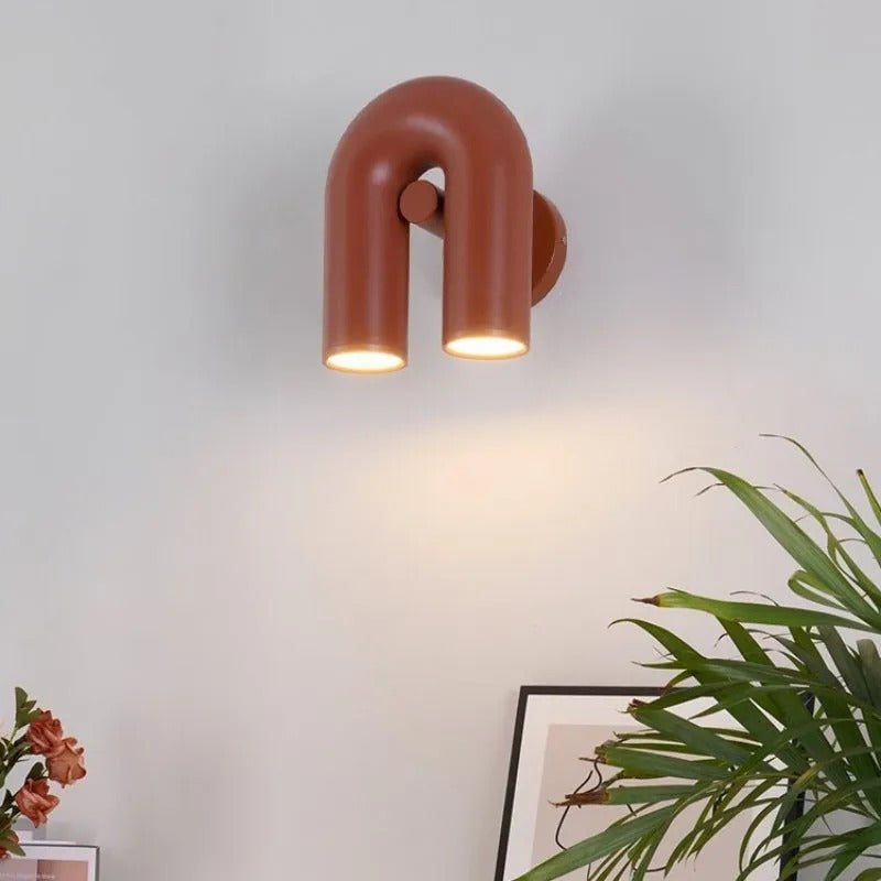 Arisha Wall Lamp U-shaped Design LED Metal, Black/Blue/Gray/Red, Bedroom - Neutral Decor
