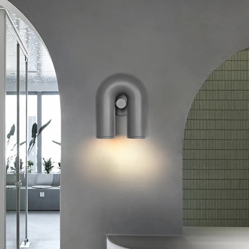 Arisha Wall Lamp U-shaped Design LED Metal, Black/Blue/Gray/Red, Bedroom - Neutral Decor