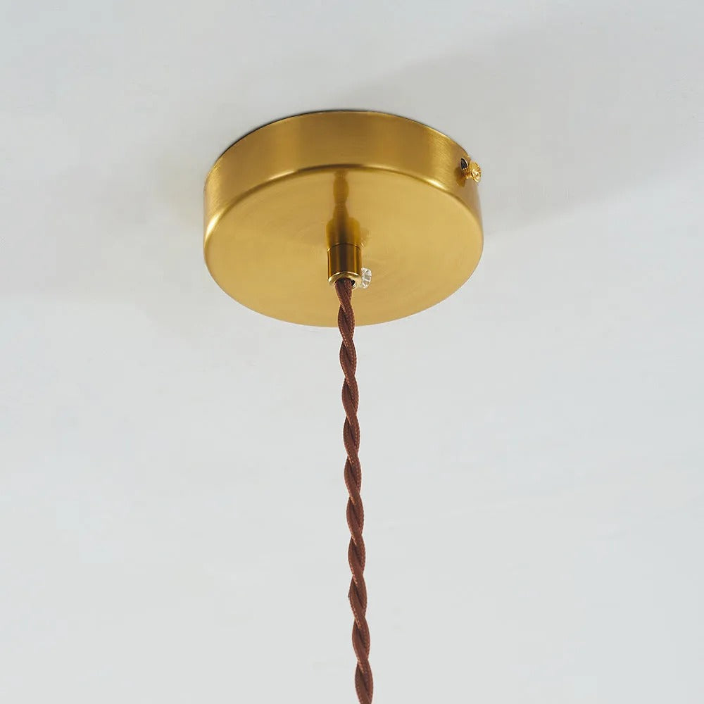 Valentina Retro LED Pendant Light Metal Green Glass Dining Room - Neutral Decor