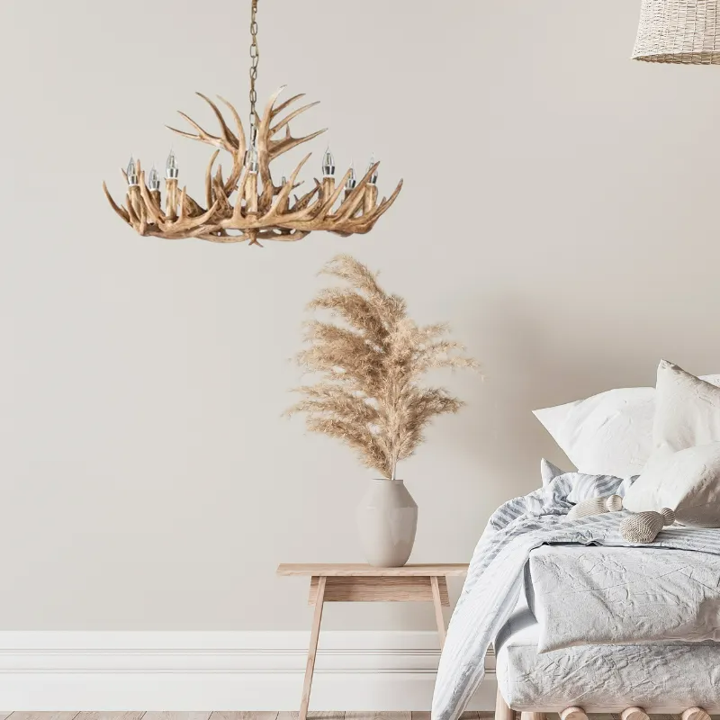 Epoch Retro Deer Horn Resin Chandelier Living Room-Neutral Decor