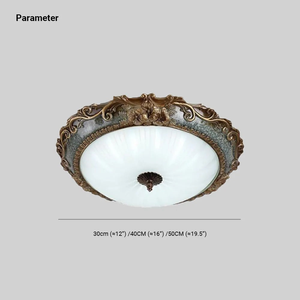 Tiffany Flush Mount Ceiling Light, Brass/Resin - Neutral Decor