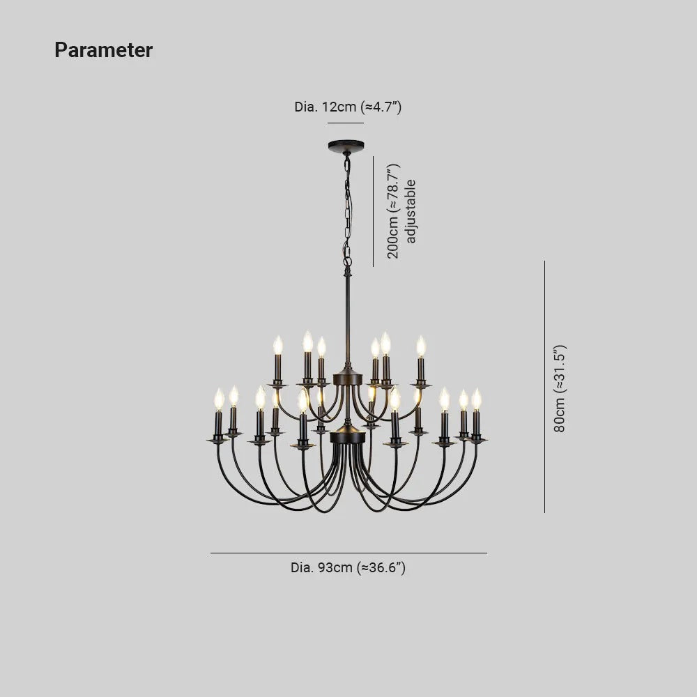 Silva LED Chandelier Black Metal Bedroom Living Room Ding Room