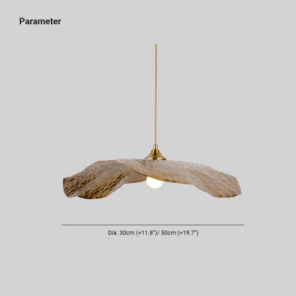 Arisha Natural Lotus Leaf Metal Pendant Light - Neutral Decor