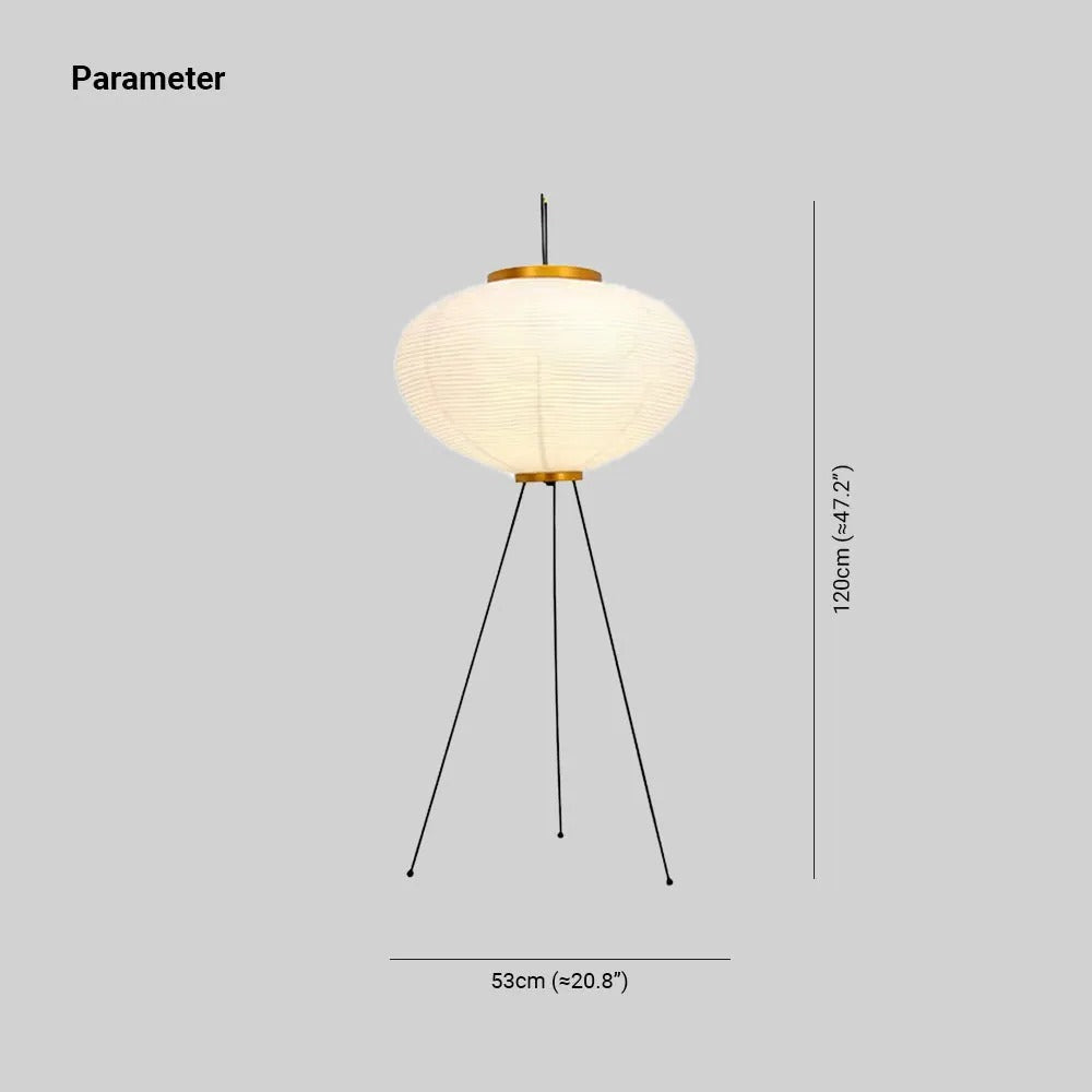 Renée Minimalist Tripod Lantern Paper Floor Lamp, White - Neutral Decor