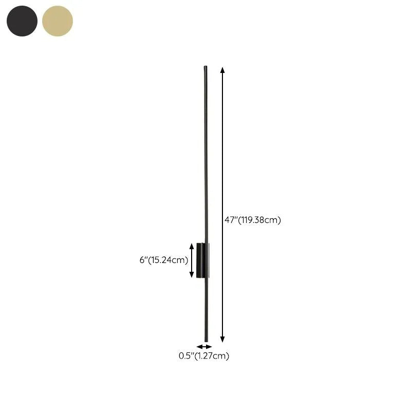 Arisha Modern Linear Metal&Acrylic Bedroom Wall Lamp, Black/Brass - Neutral Decor