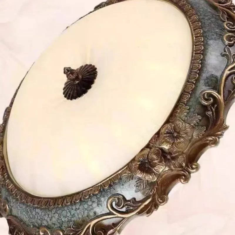 Tiffany Flush Mount Ceiling Light, Brass/Resin - Neutral Decor