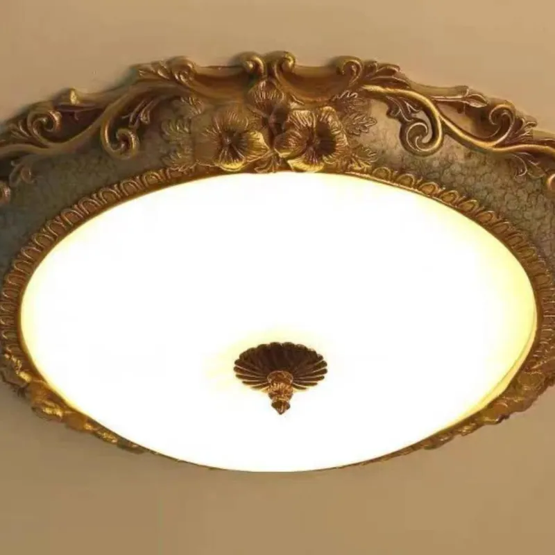 Tiffany Flush Mount Ceiling Light, Brass/Resin - Neutral Decor