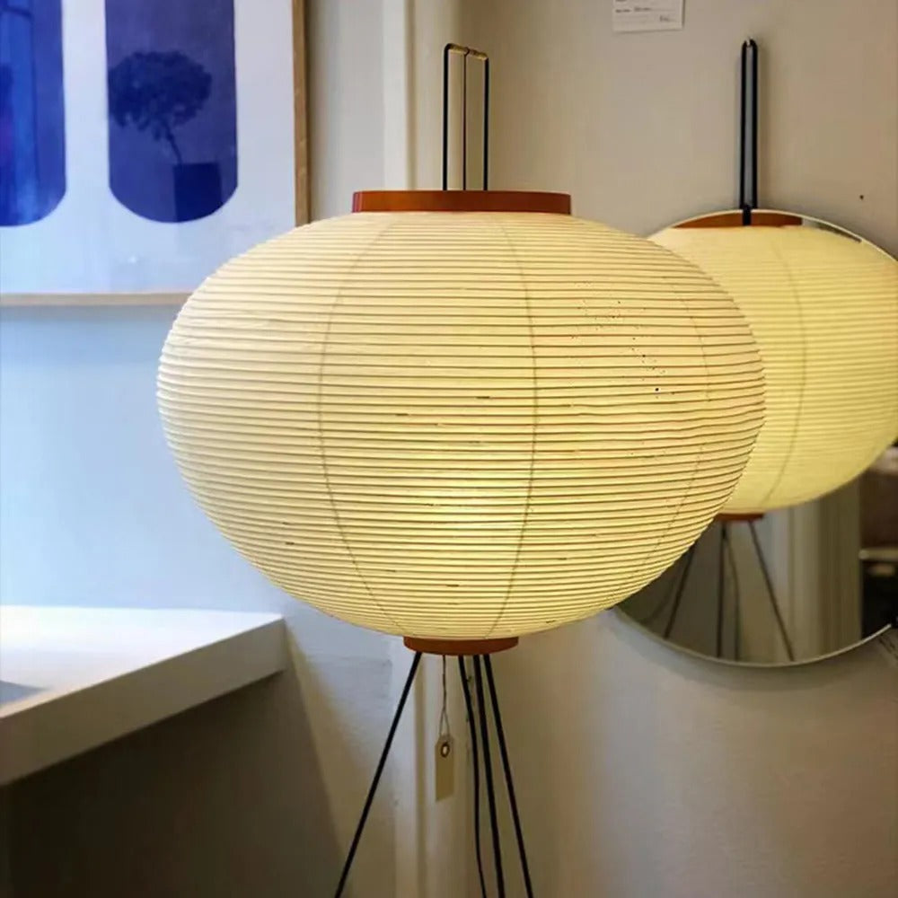 Renée Minimalist Tripod Lantern Paper Floor Lamp, White - Neutral Decor