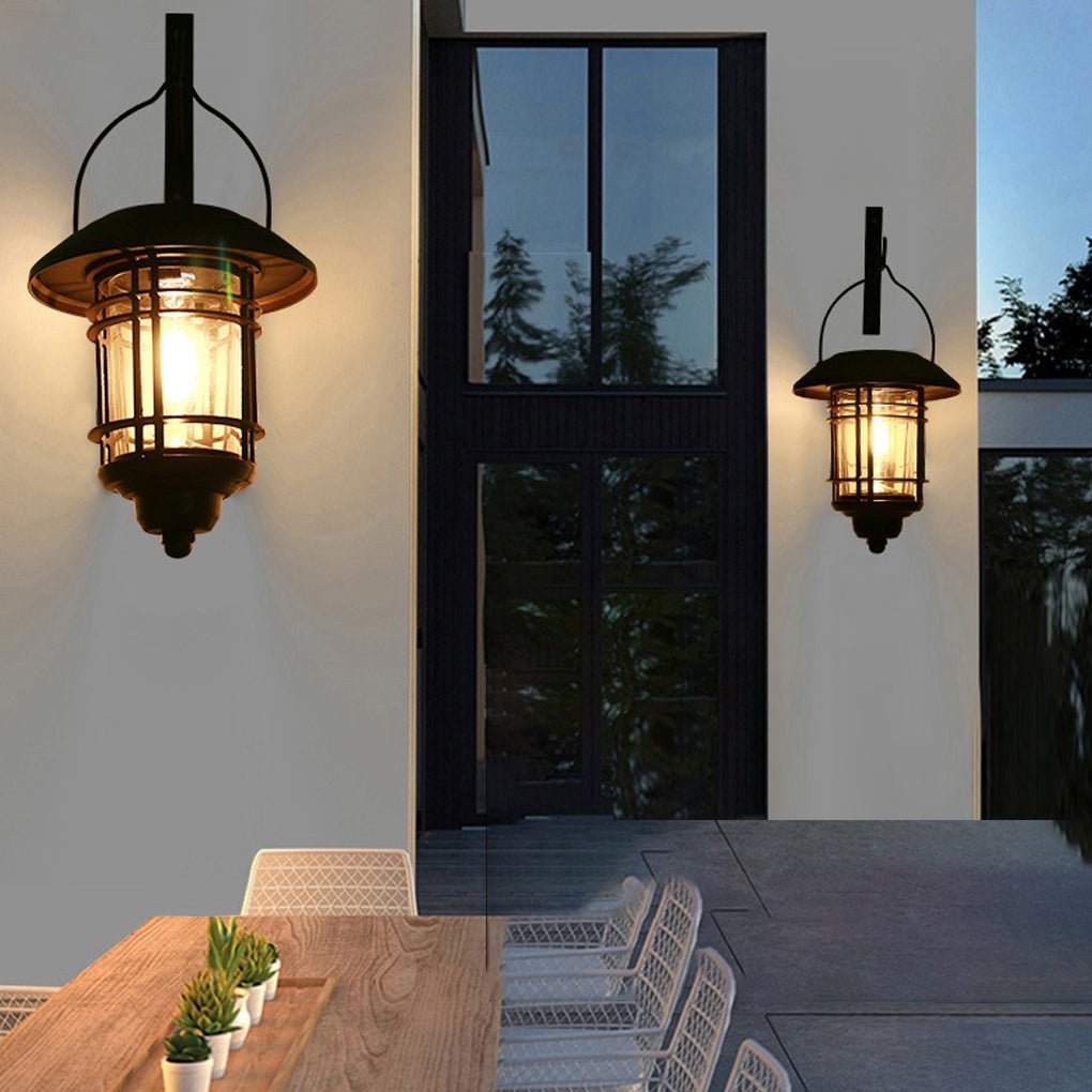 Udol Industrial Style Solar LED Outdoor Wall Lamp