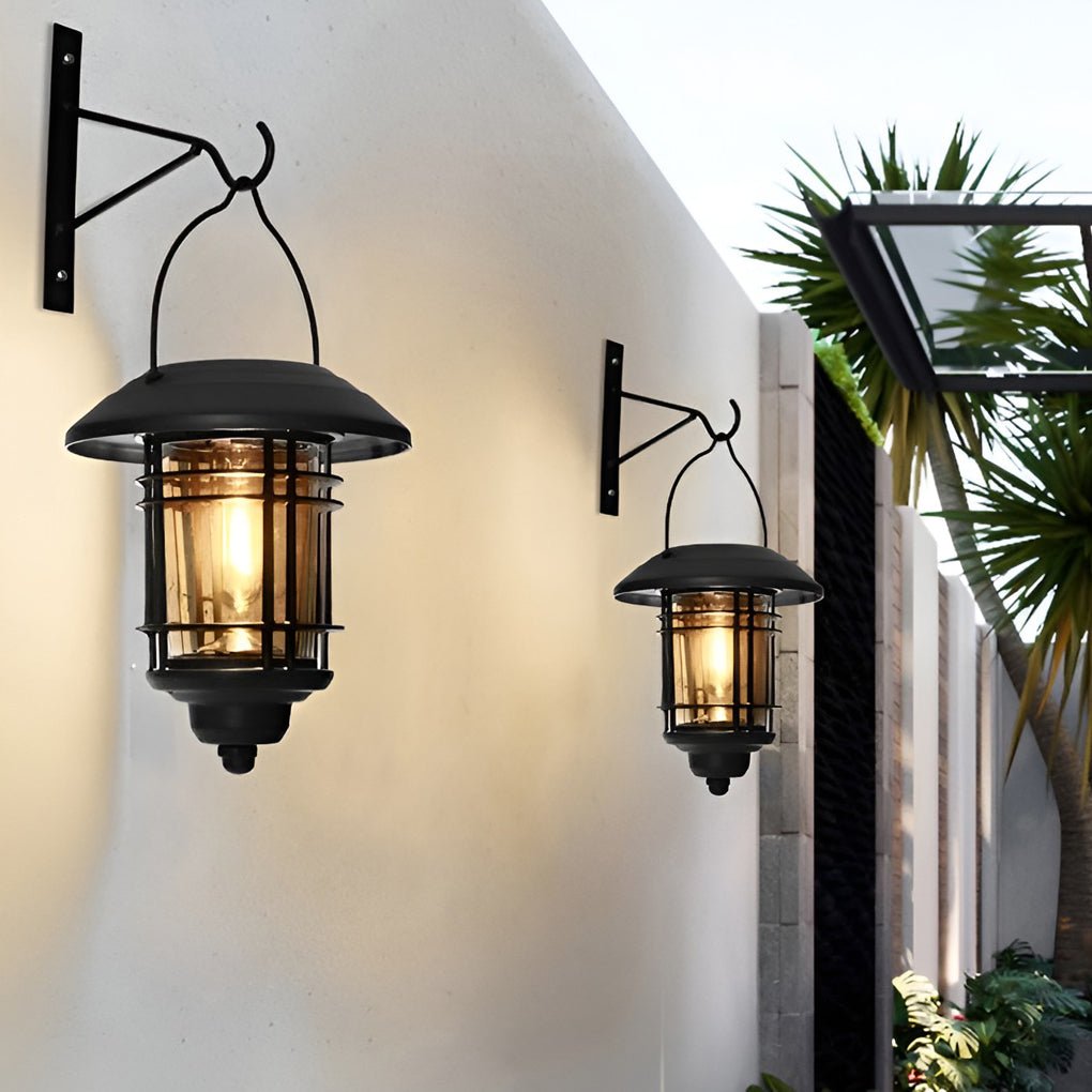 Udol Industrial Style Solar LED Outdoor Wall Lamp