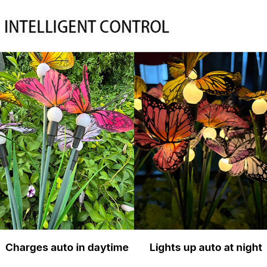 Fraces Six-Head Butterfly Solar Steel Outdoor Lights