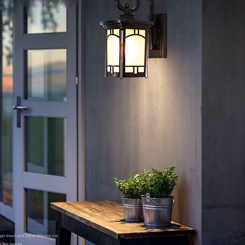Sacha Vintage Striped Modern Glass Outdoor Wall Lights