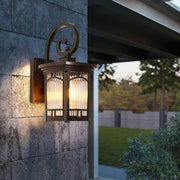 Sacha Vintage Striped Modern Glass Outdoor Wall Lights