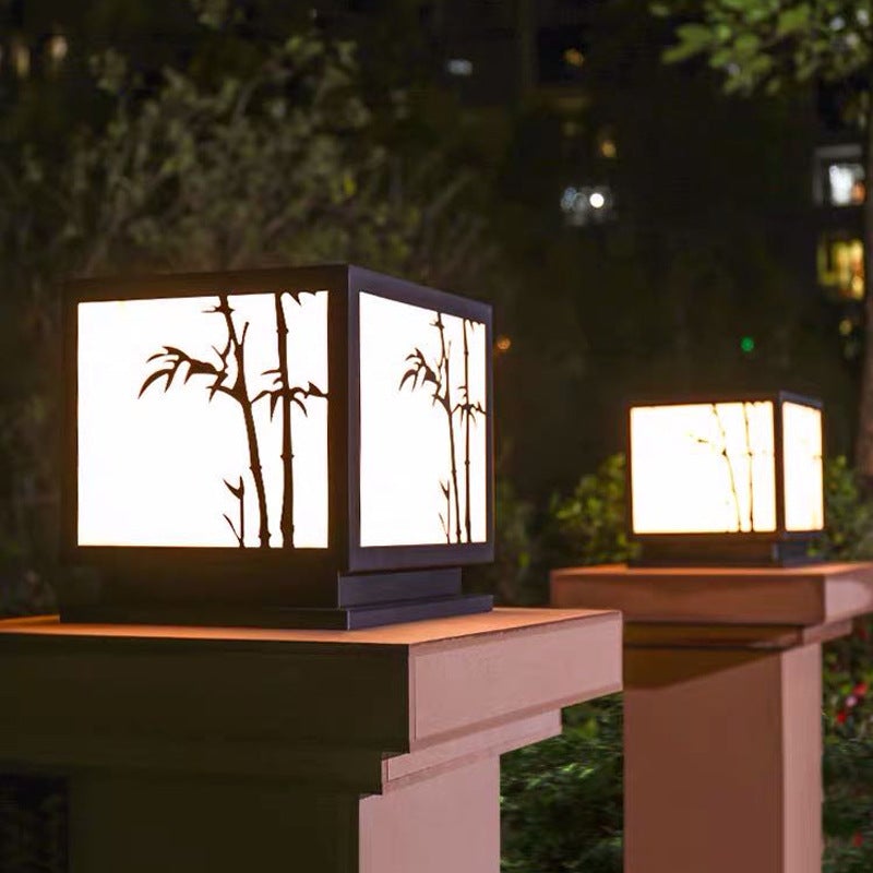 Ramsey Geometric LED Modern Outdoor Pillar Lamp