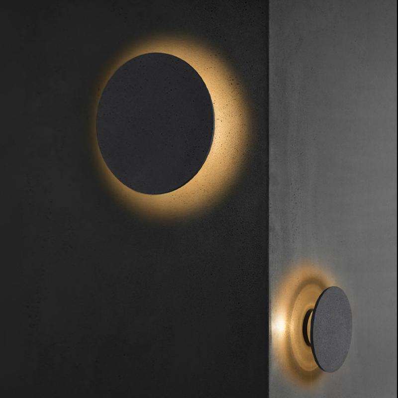 April Landscape Round LED Accent Concrete Outdoor Wall Flush Lights