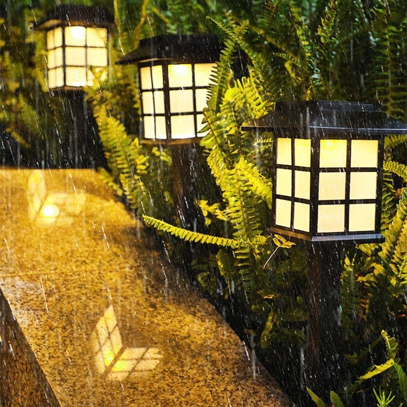 Merle Square Pavilion-shaped Solar LED ABS Outdoor Post Light