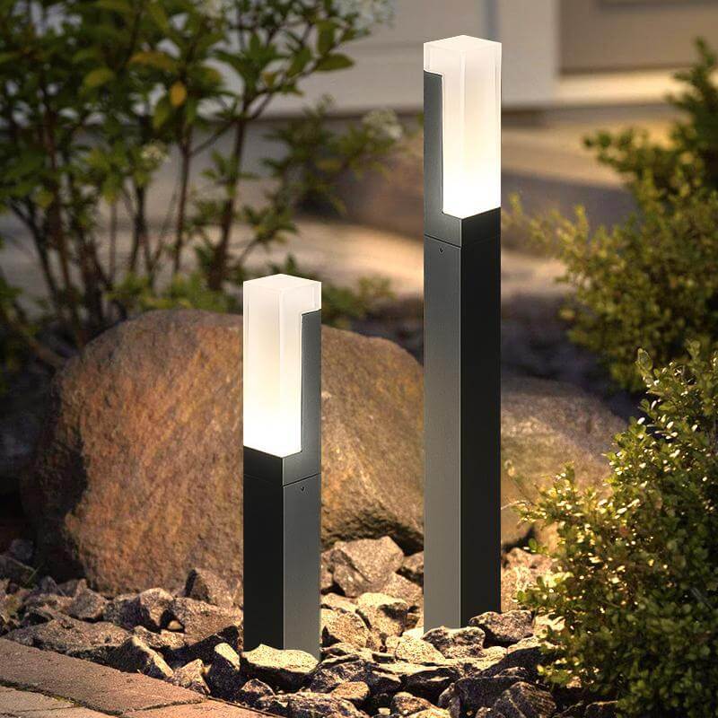 Brina Sleek Cuboid Bollard Waterproof Outdoor Lights