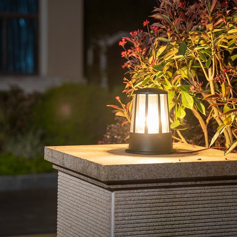 Annette Round Creative Modern Black Outdoor Pillar Lights