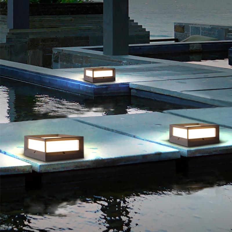 Una Square Unique Modern Solar Outdoor Lights