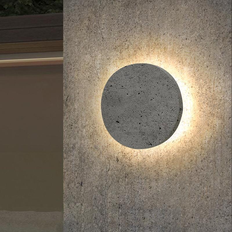 April Landscape Round LED Accent Concrete Outdoor Wall Flush Lights
