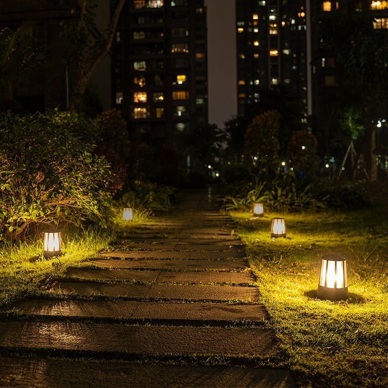 Annette Round Creative Modern Black Outdoor Pillar Lights