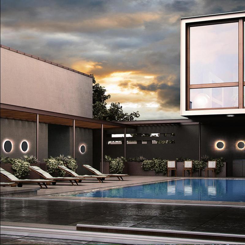Vanessa Square Flat Modern Outdoor Wall Lights
