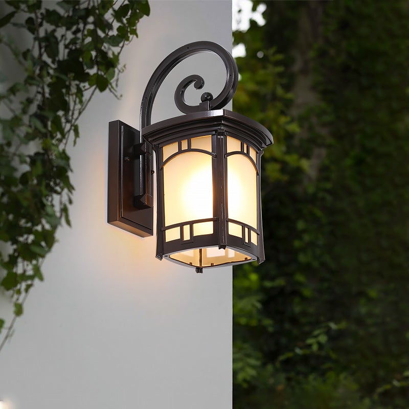 Sacha Vintage Striped Modern Glass Outdoor Wall Lights
