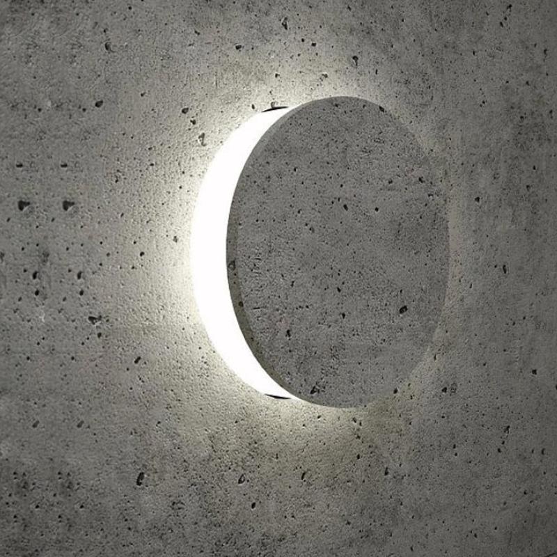 April Landscape Round LED Accent Concrete Outdoor Wall Flush Lights