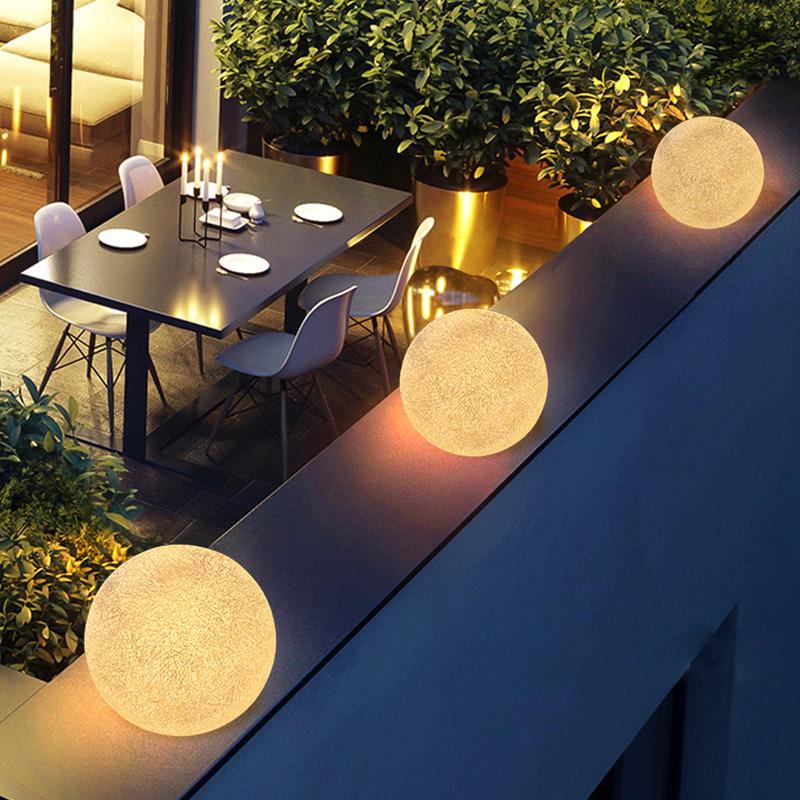 Belle Round Ball Moon Modern Resin Outdoor Light