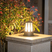 Annette Round Creative Modern Black Outdoor Pillar Lights