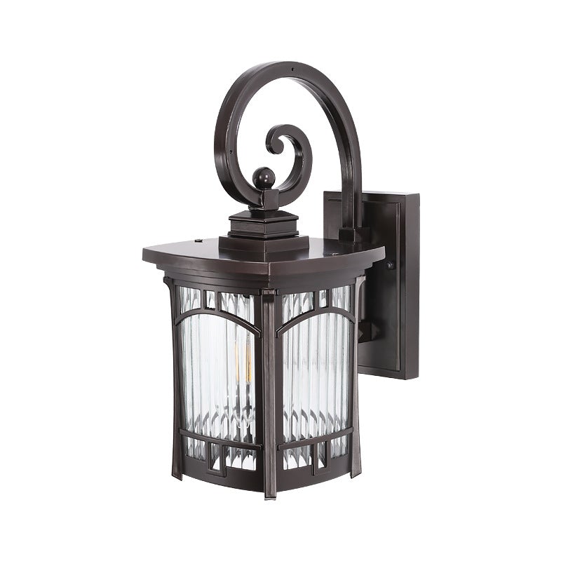 Sacha Vintage Striped Modern Glass Outdoor Wall Lights