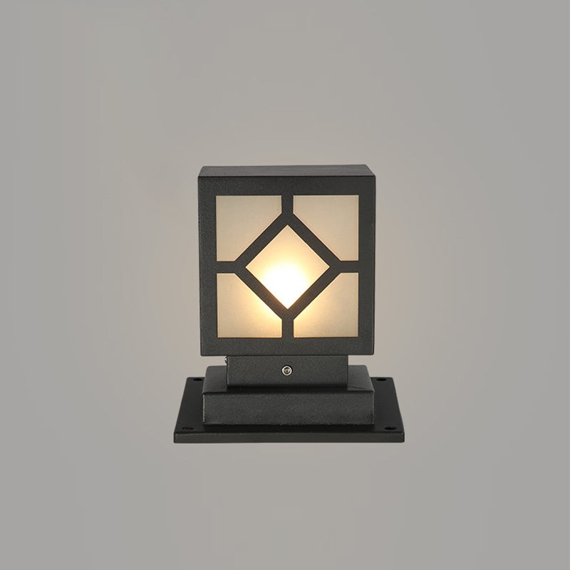 Luther Square LED Modern Steel Outdoor Post Lamp