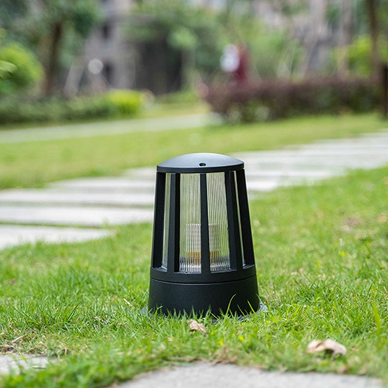 Annette Round Creative Modern Black Outdoor Pillar Lights
