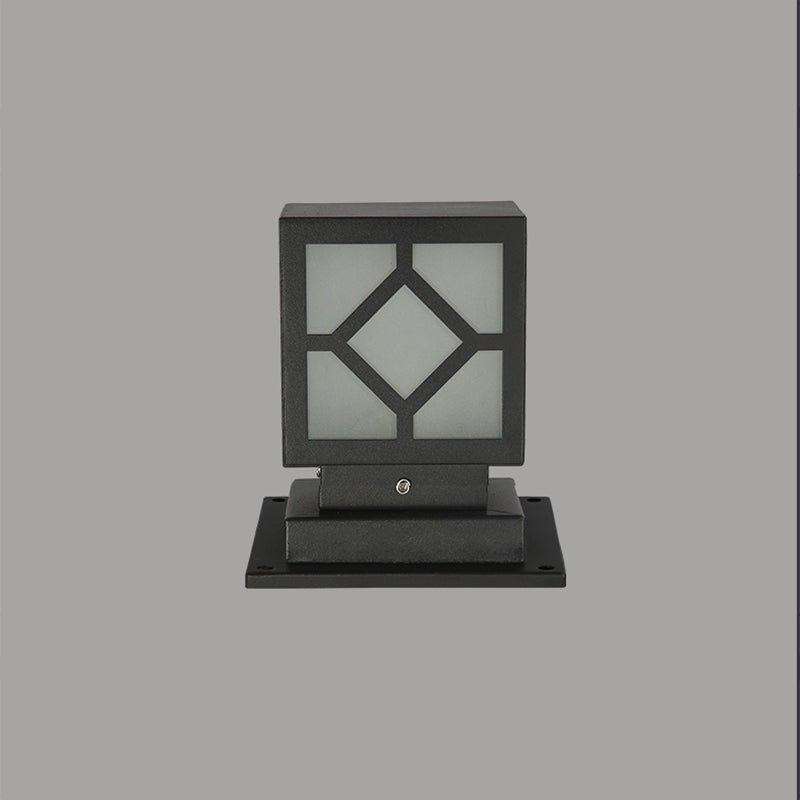 Luther Square LED Modern Steel Outdoor Post Lamp