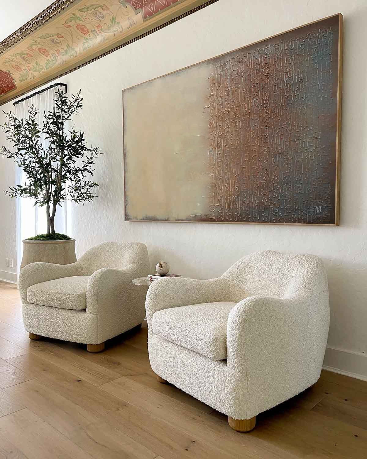 Wall Art Horizontal Texture Painting - Neutralighting