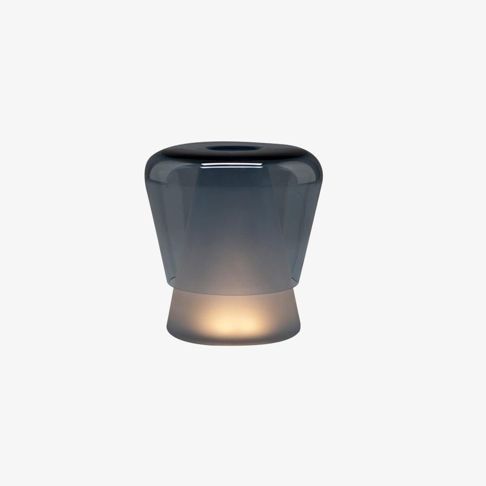 Aurnoril Smoky Glass Table Lamp-Neutral Decor