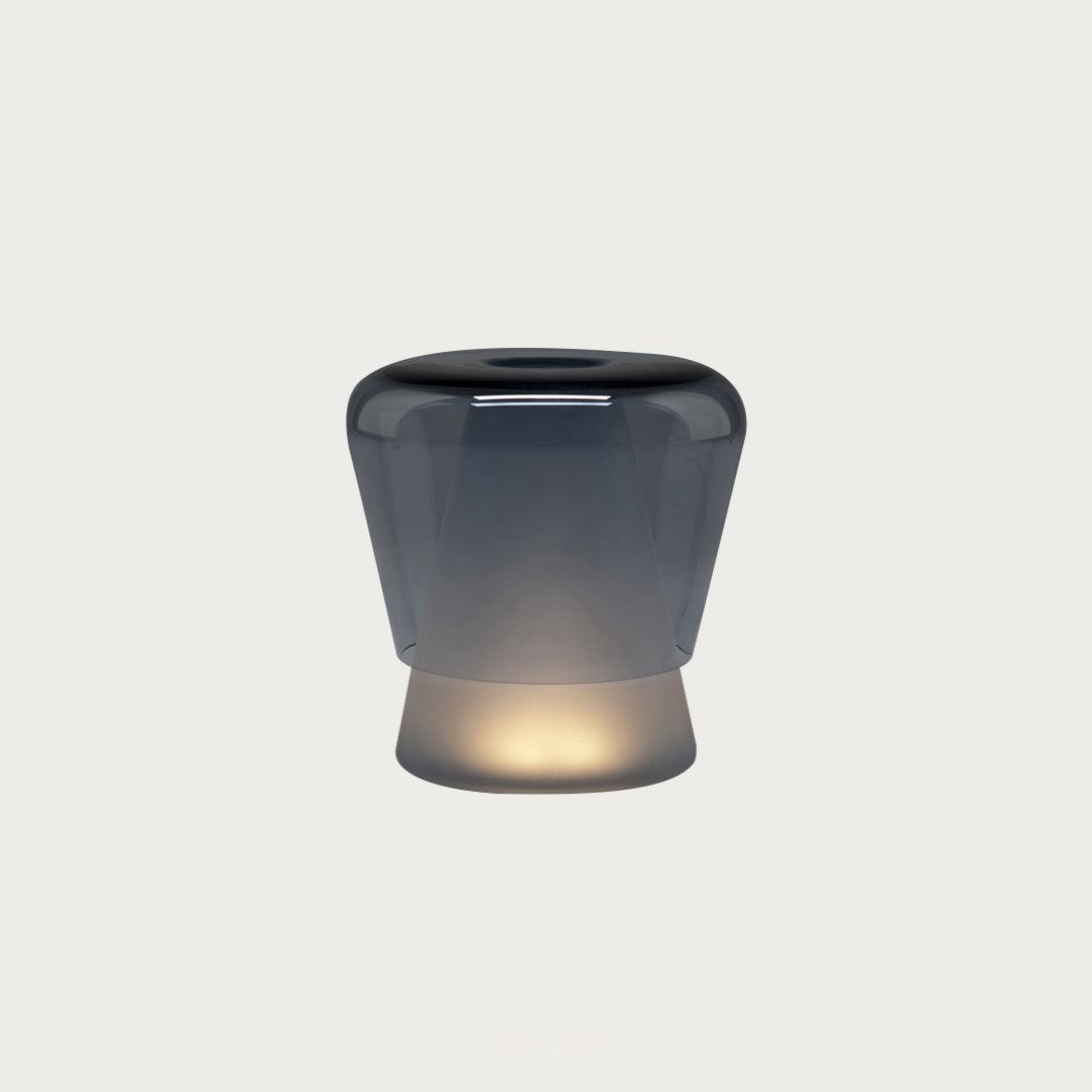 Aurnoril Smoky Glass Table Lamp-Neutral Decor