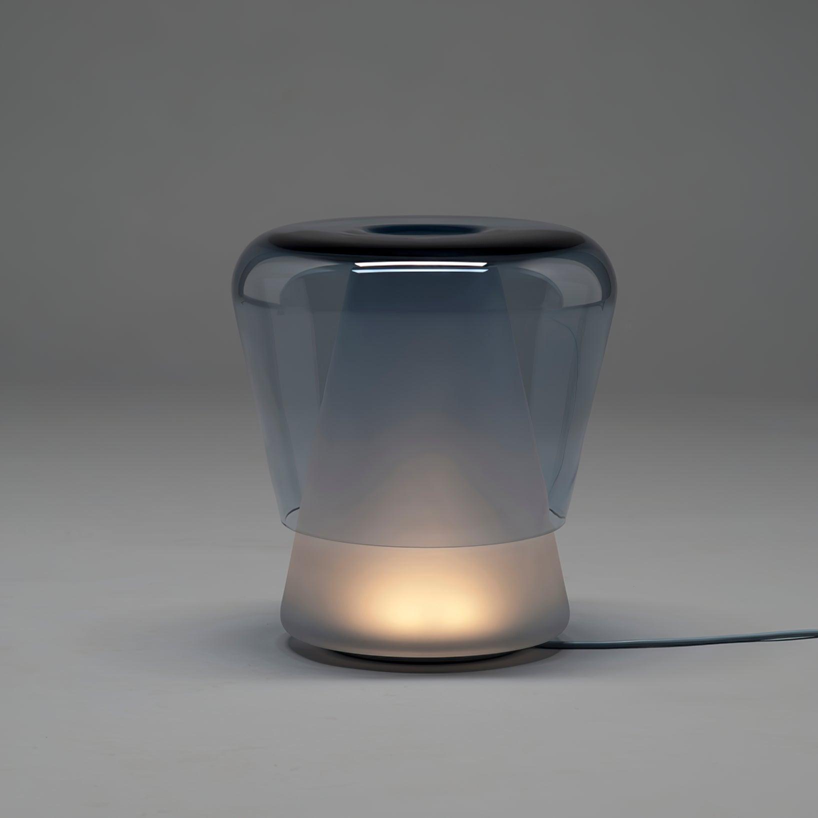 Aurnoril Smoky Glass Table Lamp-Neutral Decor