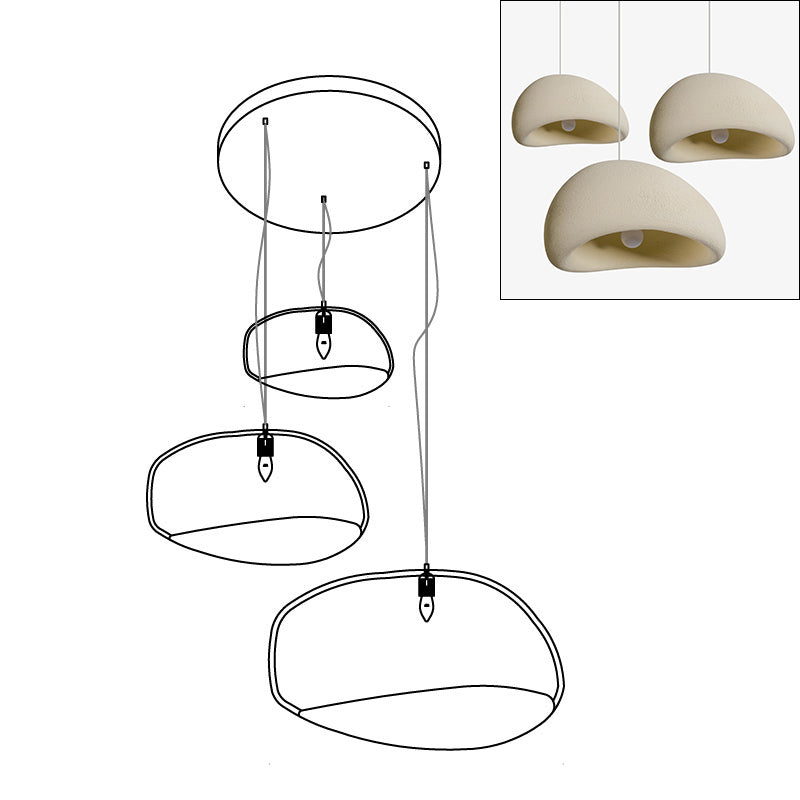 Lustra Chandelier Rough Combination Wabi-Sabi-Neutral Decor