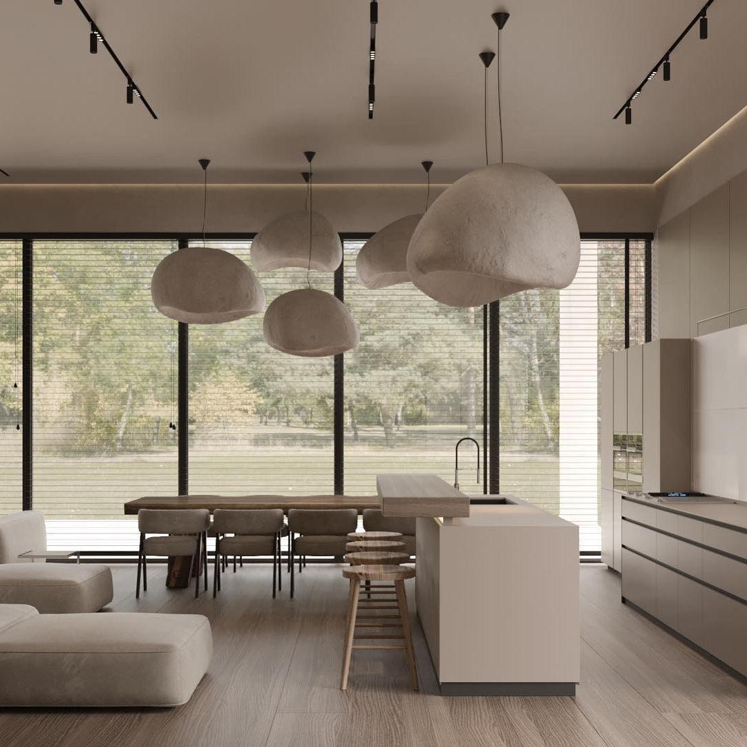 Lustra Chandelier Rough Combination Wabi-Sabi-Neutral Decor