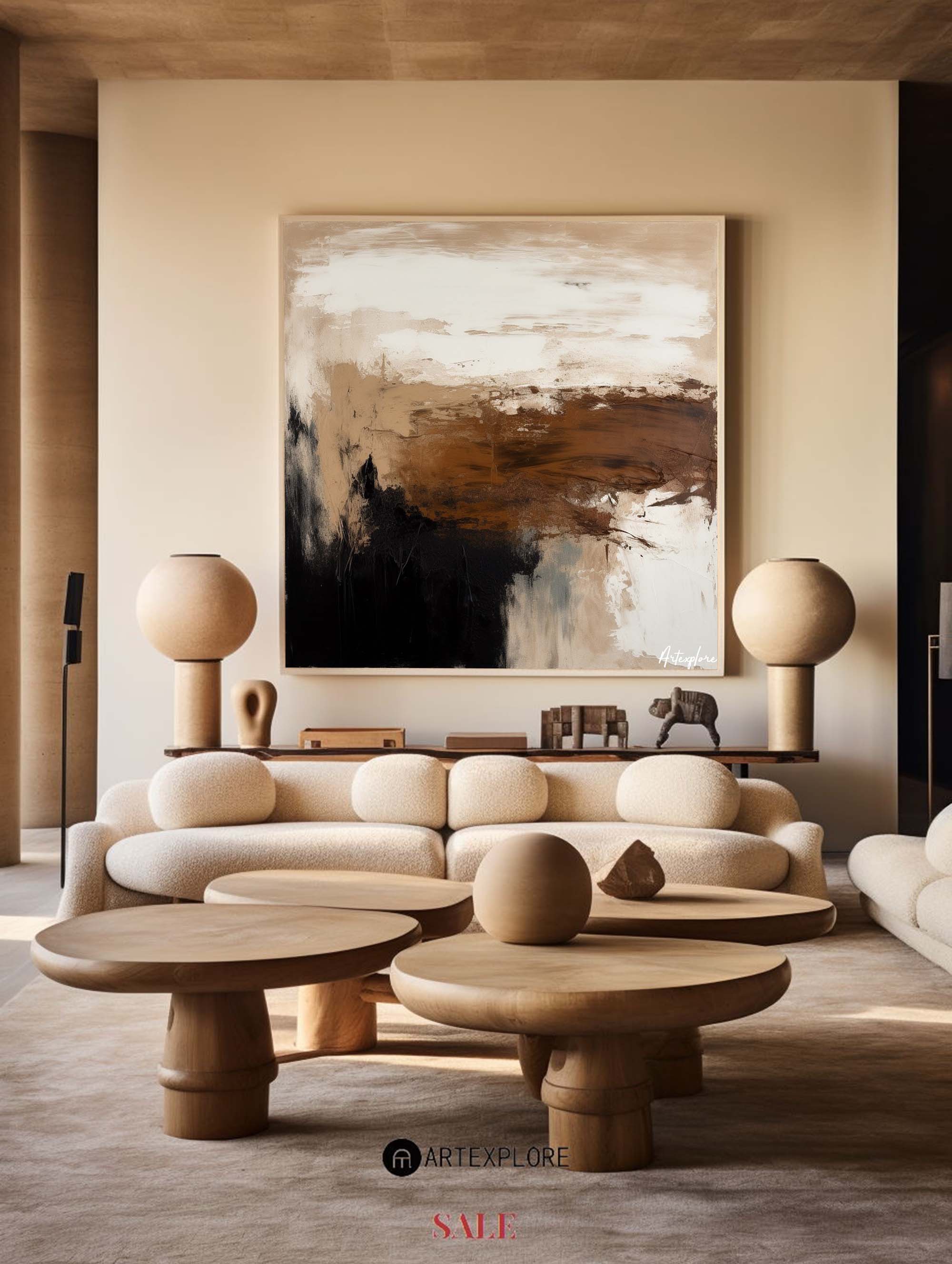 Modern Abstract Painting ABAS135 - Neutralighting