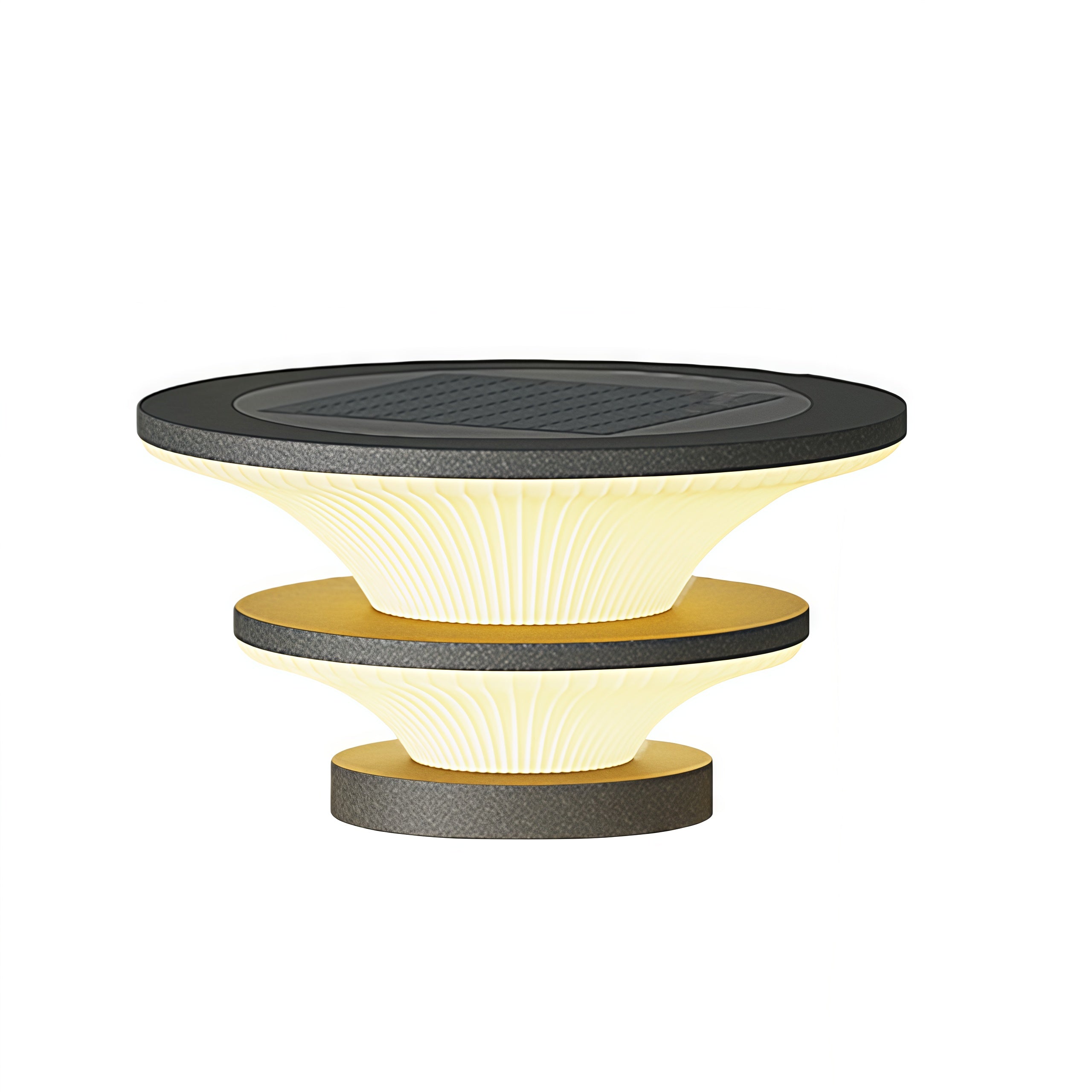 Elijah Round Modern Steel Outdoor Patio Pillar Lights