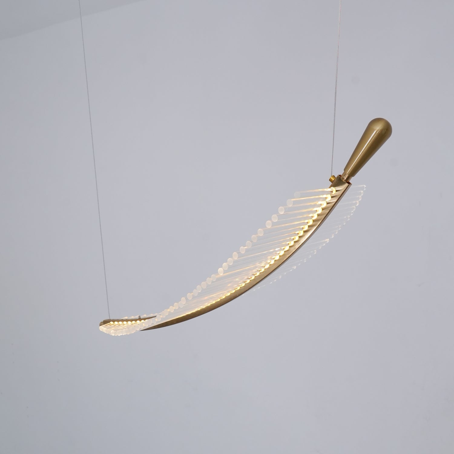 Kuo Chandelier Leaf Acrylic Gold Elegant Modern-Neutral Decor