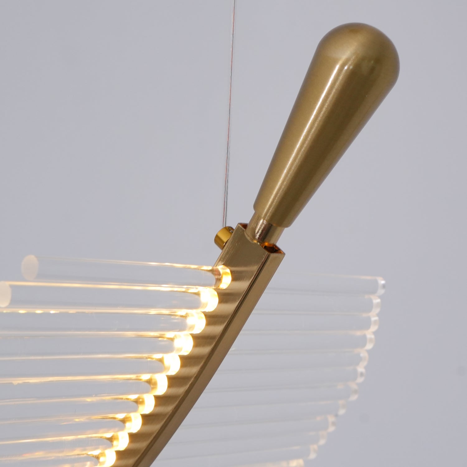 Kuo Chandelier Leaf Acrylic Gold Elegant Modern-Neutral Decor
