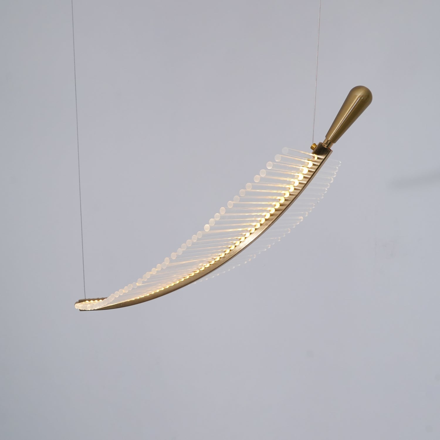 Kuo Chandelier Leaf Acrylic Gold Elegant Modern-Neutral Decor