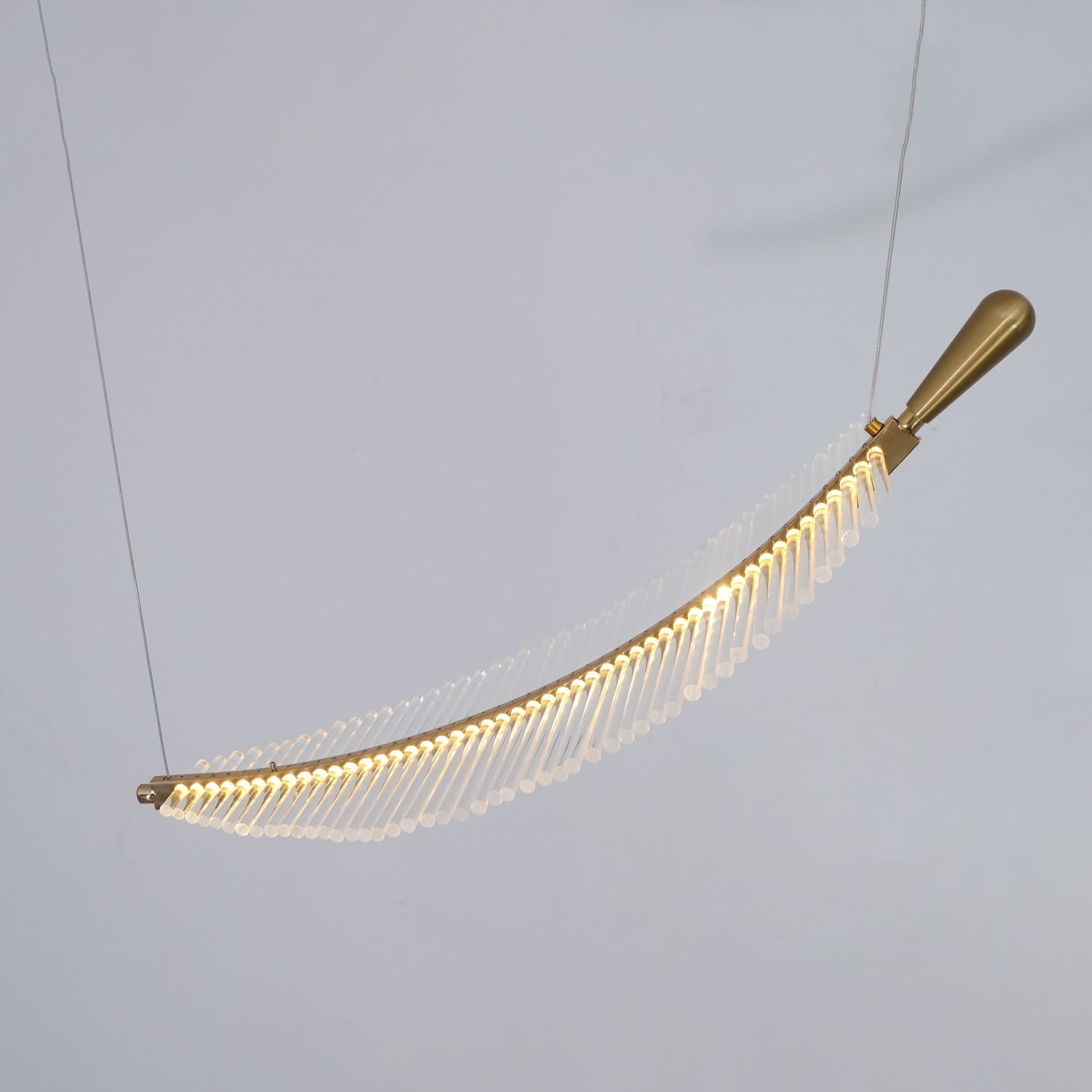 Kuo Chandelier Leaf Acrylic Gold Elegant Modern-Neutral Decor